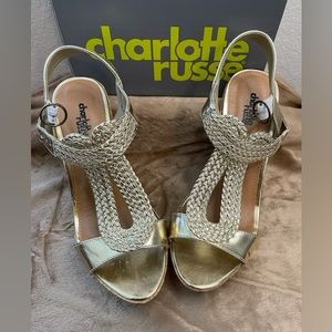 Charlotte Russe Gold Wedges